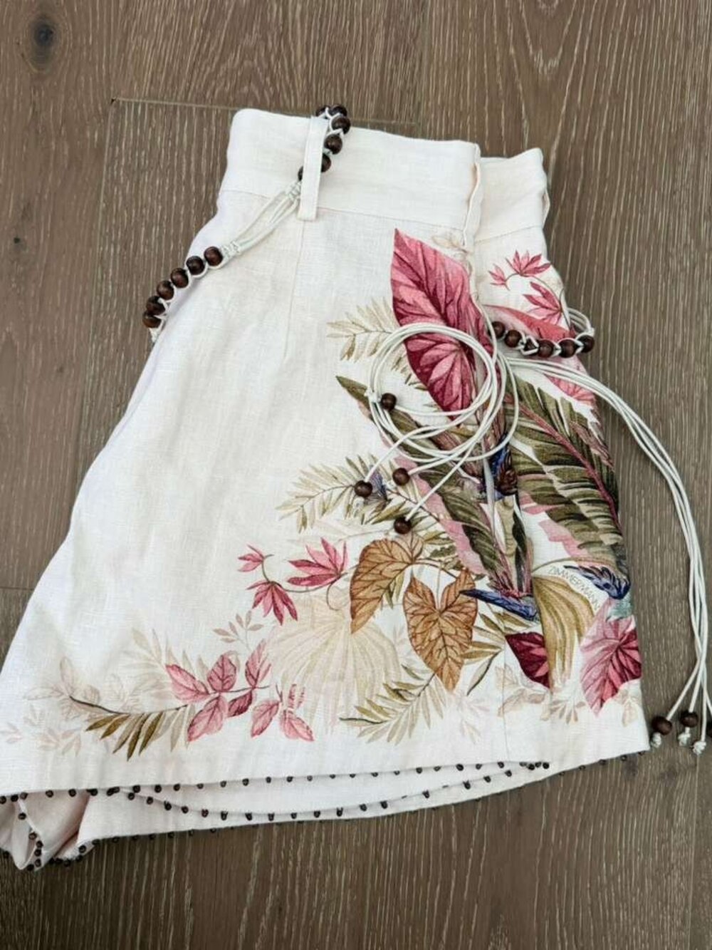 Zimmermann Ascension beaded floral linen shorts - Picture 2 of 5